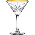 Paşabahçe Timeless Golden Touch Martini Bardağı - 230 cc - 4'lü - Şeffaf - Gold