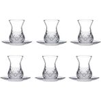 Paşabahçe Timeless Kesme Kristal Çay Bardağı Seti 12 Parça Şeffaf Cam Desenli Takım 96992