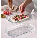 Paşabahçe Timeless Şeffaf Kayık Servis Tabak 30x18 cm Modern Desenli 1 Adet