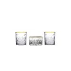 Paşabahçe Timeless Yaldızlı Viski Bardağı Çerezlik Golden Touch 3 Parça Set