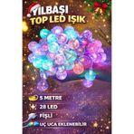 PASACO 5 Metre 28'li Fişli Şefaf Kablo Dekoratif Kristal Top LED Işık RGB Yılbaşı Çam Ağacı Aydınlatma