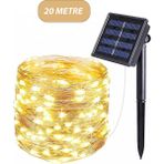 PASACO Su Geçirmez 20 Metre Güneş Enerjili Dış Mekan Solar Peri Ip Led Işık Dekoratif Bahçe Aydınlatma