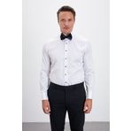 Paşahan Ütü Gerektirmeyen %100 Pamuk Non Iron Comfort Fit Klasik Yaka Beyaz Smokin Gömlek