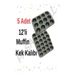pasajdanal 5 ADET 12’li Muffin Kek Kalıbı – Dayanıklı, Çok Amaçlı Fırın Kalıbı