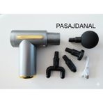 Pasajdanal Pasajdanal Mini Şarjlı 4 Başlıklı Taşınabilir Deri Doku Kas Gevşetici Masaj Aleti - Gri