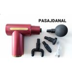 Pasajdanal Pasajdanal Mini Şarjlı 4 Başlıklı Taşınabilir Deri Doku Kas Gevşetici Masaj Aleti - Kırmızı