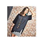 Pasaklı Giyim Kadın Beyaz Kaliteli Yarım Kollu Salaş Bol Oversize Uzun Tunik T-shirt 324150