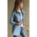PASAKLI Giyim Kadın Kot Gömlek Püskül Detaylı Çıtçıtlı Buz Mavi Cepli 700-3286308