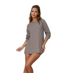 Pasaklı Giyim Kadın Premium Bambu Keten Kumaş Uzun Kollu İnci Süslemeli Rahat Kesim Tunik Bluz 3733368, 40, 3733, Vizon, Kadın