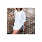 Pasaklı Giyim Kadın Yarım Kollu Salaş Bol Oversize Uzun Tunik T-shirt 324150 Beyaz 38
