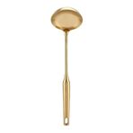Pasamer Paslanmaz çelik tava kaşığı büyük çorba tavası mutfak spatulası spatulası pişirme aleti altın (04)