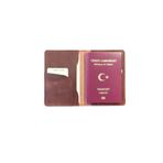 Pasaport Kılıfı Hakiki Deri Seyahat Cüzdanı Pasaportluk (Bordo)