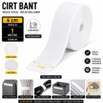 PAŞATEKS Beyaz Cırt Bant 4 Cm x 1 Metre – Yapışkansız Velcro Bant – Dikilebilir Kanca Hav