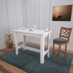 PASİFİC HOME Barra Bar Masası Yüksek Yemek Masası, Parlak Beyaz, 120x60