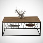 Pasific Home Etna Raflı Metal Orta Sehpa, Koyu Meşe
