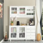 Pasific Home Grano Kahve Köşesi Çok Amaçlı Kiler Dolabı, 140 cm,Parlak Beyaz