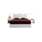 Pasific Home Huga Çift Kişilik 150 X 200 Karyola Komodin Takım, Parlak Beyaz