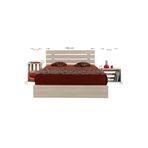 Pasific Home Huga Çift Kişilik Ahşap Karyola Komodin Takım, 180X200,Meşe