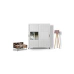 PASİFİC HOME Huga Sürgülü 2 Kapaklı Aynalı Gardırop, Beyaz , 160cm