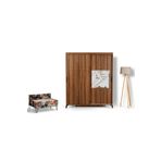 PASİFİC HOME Huga Sürgülü 2 Kapaklı Aynalı Gardırop, Ceviz ,150cm