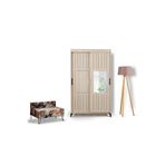PASİFİC HOME Huga Sürgülü 2 Kapaklı Aynalı Gardırop, Meşe ,120cm