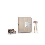 PASİFİC HOME Huga Sürgülü 2 Kapaklı Aynalı Gardırop, Meşe ,160cm