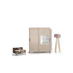 PASİFİC HOME Huga Sürgülü 2 Kapaklı Aynalı Gardırop, Meşe ,180cm