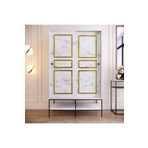 PASİFİC HOME Martin 2 Kapaklı Sürgülü Gardırop Elbise Dolabı,120 Cm, Beyaz & Beyaz Mermer
