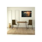 PASİFİC HOME Pasific Home Sandalf Metal Ayaklı Mutfak Masası, Kare 90x90, Koyu Meşe