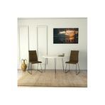 Pasific Home Pasific Home Sandalf Metal Ayaklı Yuvarlak Mutfak Masası, Beyaz Mermer