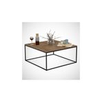 PASİFİC HOME Poly Metal Ayaklı Kare Orta Sehpa, Kafkas Meşe
