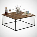 Pasific Home Poly Metal Orta Sehpa, Kare Orta Sehpa, Ceviz