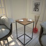 Pasific Home Pure Yan Sehpa, Metal Yan Sehpa ,Koyu Meşe