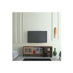 Pasific Home Revival Metal Ayaklı Sürgülü Tv Ünitesi, Zigon Sehpalı, 150 Cm, Koyu Meşe