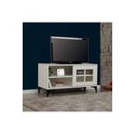 Pasific Home Revival Metal Ayaklı Sürgülü Tv Ünitesi,100 Cm, Beyaz
