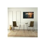 PASİFİC HOME Sandalf Metal Ayaklı Yuvarlak Mutfak Masası, Parlak Beyaz