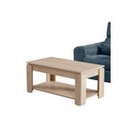 PASİFİC HOME Shelf Raflı Dikdörtgen Orta Sehpa, Açık Meşe Egger