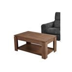 PASİFİC HOME Shelf Raflı Dikdörtgen Orta Sehpa, Koyu Meşe