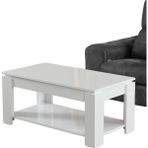 Pasific Home Shelf Raflı Orta Sehpa, Dikdörtgen Sehpa, Parlak Beyaz