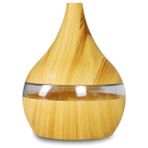 Pasifix 300ML USB Elektrik Aroma Hava Difüzörü Ahşap Ultrasonik Hava Nemlendirici Esansiyel Yağı Aromaterapi Serin Mist Maker (Düz Ağız Açık Ahşap Tahıl) (Yurt Dışından) - Ahşap Rengi