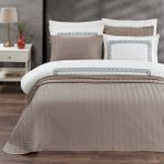 Pasioni Valentina %100 Pamuk Saten Yatak Örtüsü Set - Kahverengi - 260 x 270 cm