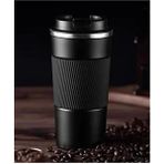 Paslanmaz 304 Çelik Termos 500 ml Kaydırmaz Bardak Mug Kupa Karışık Renk - Siyah
