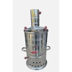 Paslanmaz Alüminyum Alaşımlı Çelik Kömürlü Semaver – 5 Litre – Bahçe & Piknik Tipi - Gri