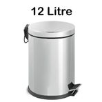 Paslanmaz Çelik 12 Litre Pedallı İç Kovalı Çöp Kovası