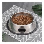 Paslanmaz Çelik 250 ml Gri Kaymaz Taban Kedi Köpek Mama ve Su Kabı CIN569