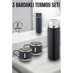 Paslanmaz Çelik 3’lü Termos Seti Vakumlu ve 8 Saat Isı Koruma ( Lisinya )