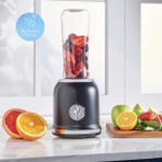 Paslanmaz Çelik 4 Bıçak Buz Kırıcı Retro Personal Kişisel Smoothie Blender - Siyah