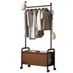 Paslanmaz Çelik Ağır Hizmet Tipi Giysi Rafı Kancalı ve Depolama Sepeti Entryway Salon Yatak Odası 60/80/100 cm Yükseklik için