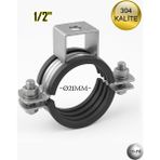 Paslanmaz Çelik Ağır Yük Kafalı Boru Kelepçesi Krom 304 Kalite - 1/2''
