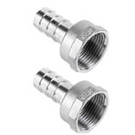 Paslanmaz Çelik Barb Hortum Bağlantı Parçaları, 25mm - 30mm Dişi Dişli Dikenli Eklem Adaptörü Yakıt Gazı Su Yağı için Boru Bağlantı Adaptörü (2 Paket)